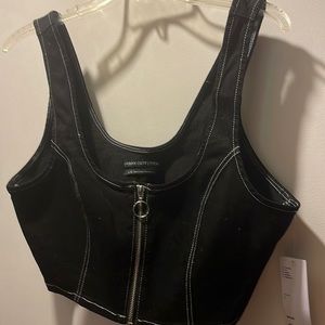 UO black Corset with White Stitching NWT